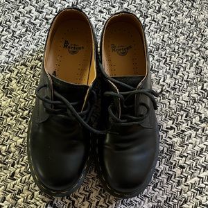 Dr Martens Women Black Smooth Leather Oxford Shoe Size 9